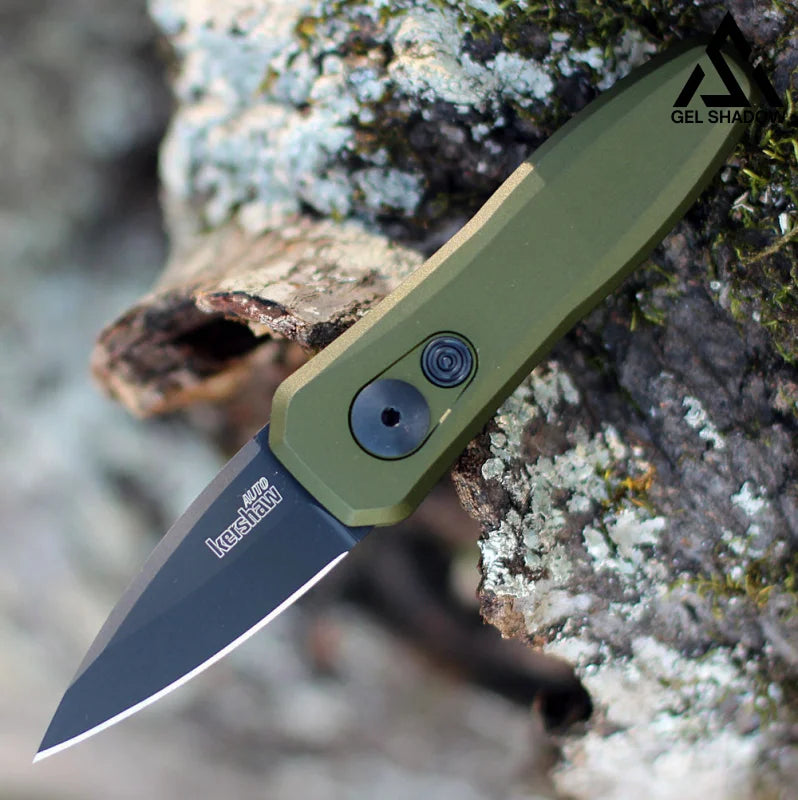 GS201 Kershaw 7500BLK Launch 4 Mini Button Assisted Folding Pocket Knife Green Knife - Tophatter Daily Deals