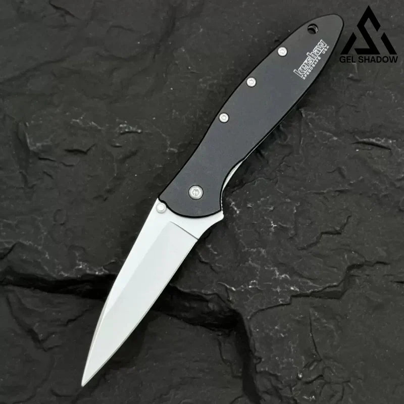 GS203 Kewshaw 1660 Pocket Folding Knife Non-slip Nvlon Fiber Handle EDC Black Knife - Tophatter Daily Deals