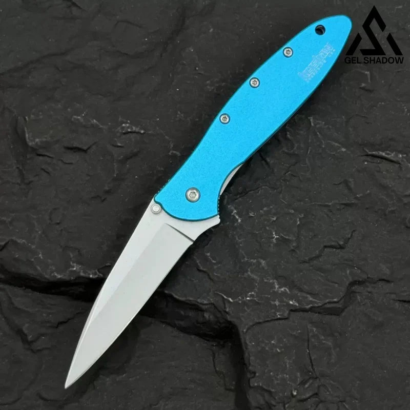 GS203 Kewshaw 1660 Pocket Folding Knife Non-slip Nvlon Fiber Handle EDC Blue Knife - Tophatter Daily Deals