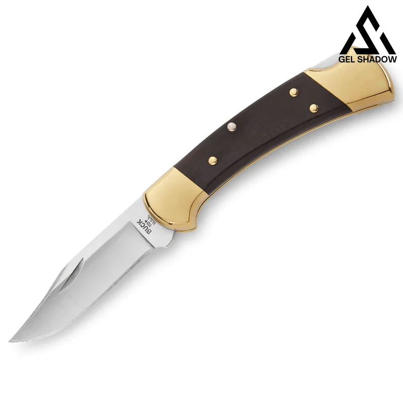 GS204 Buck112 Folding Knife – Compact EDC Pocket Knife for Camping Raw Gold Knife - Tophatter Daily Deals