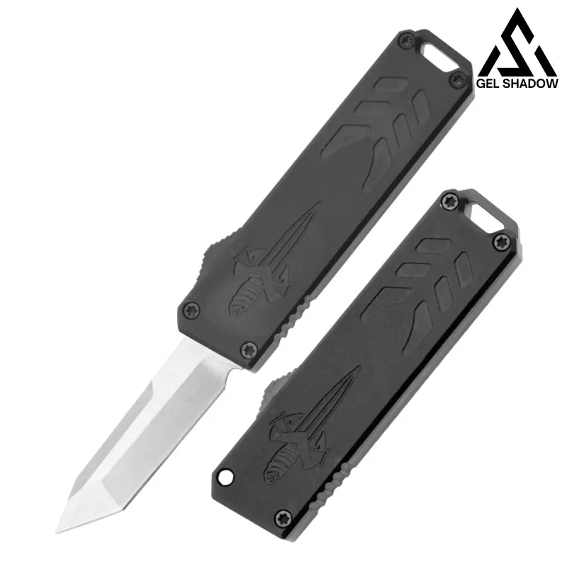 GS205 Microtech Small outdoor folding knife Black Square head Knife - Tophatter Daily Deals