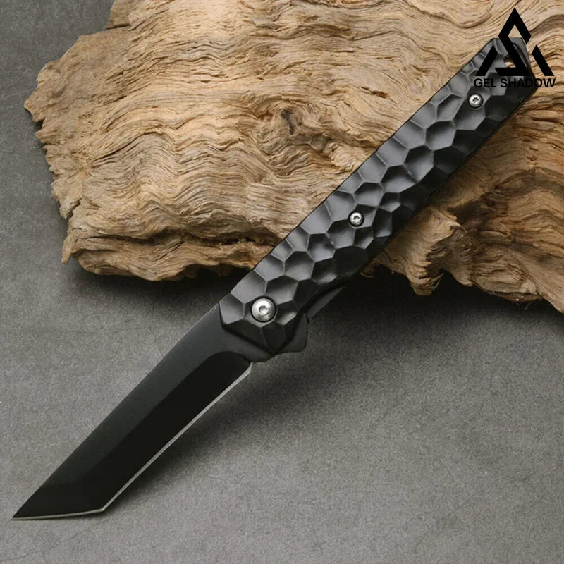 GS208 Outdoor Folding Travel Hunting Camping Square head Black Knife - Tophatter Daily Deals