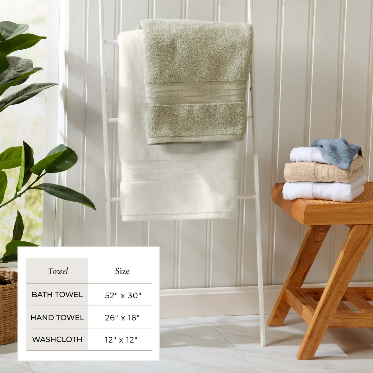 100% Cotton Premium Bath Towel Set - Chiara Collection Bath - Tophatter Daily Deals