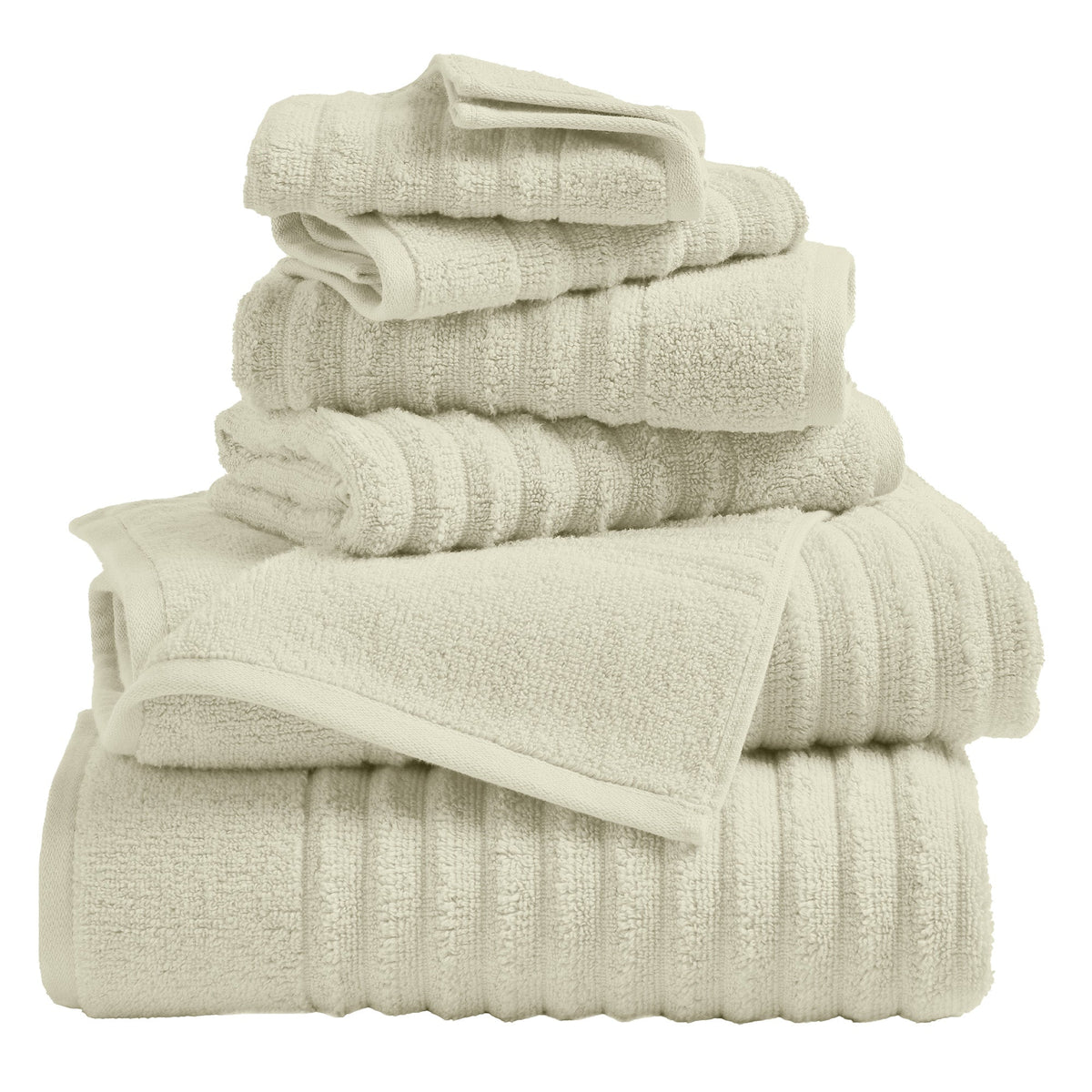 Luxury Combed Cotton Bath Towel Set - Karina Collection 6 Piece Set Sage Green Bath - Tophatter Daily Deals