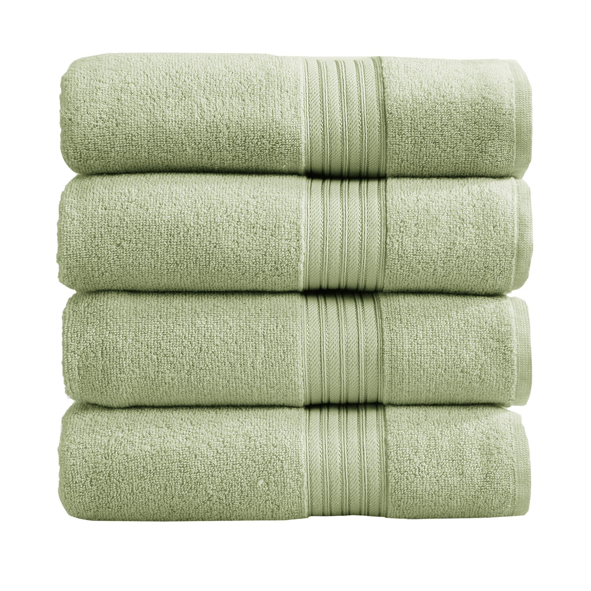 Cotton Terry Bath Towel Set - Cooper Collection Bath Towel (Pack of 4) Seagreen Bath - Tophatter Daily Deals