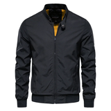 Breathable Classic Men's Bomber Jacket -Stand Collar Spring Black - Tophatter Daily Deals