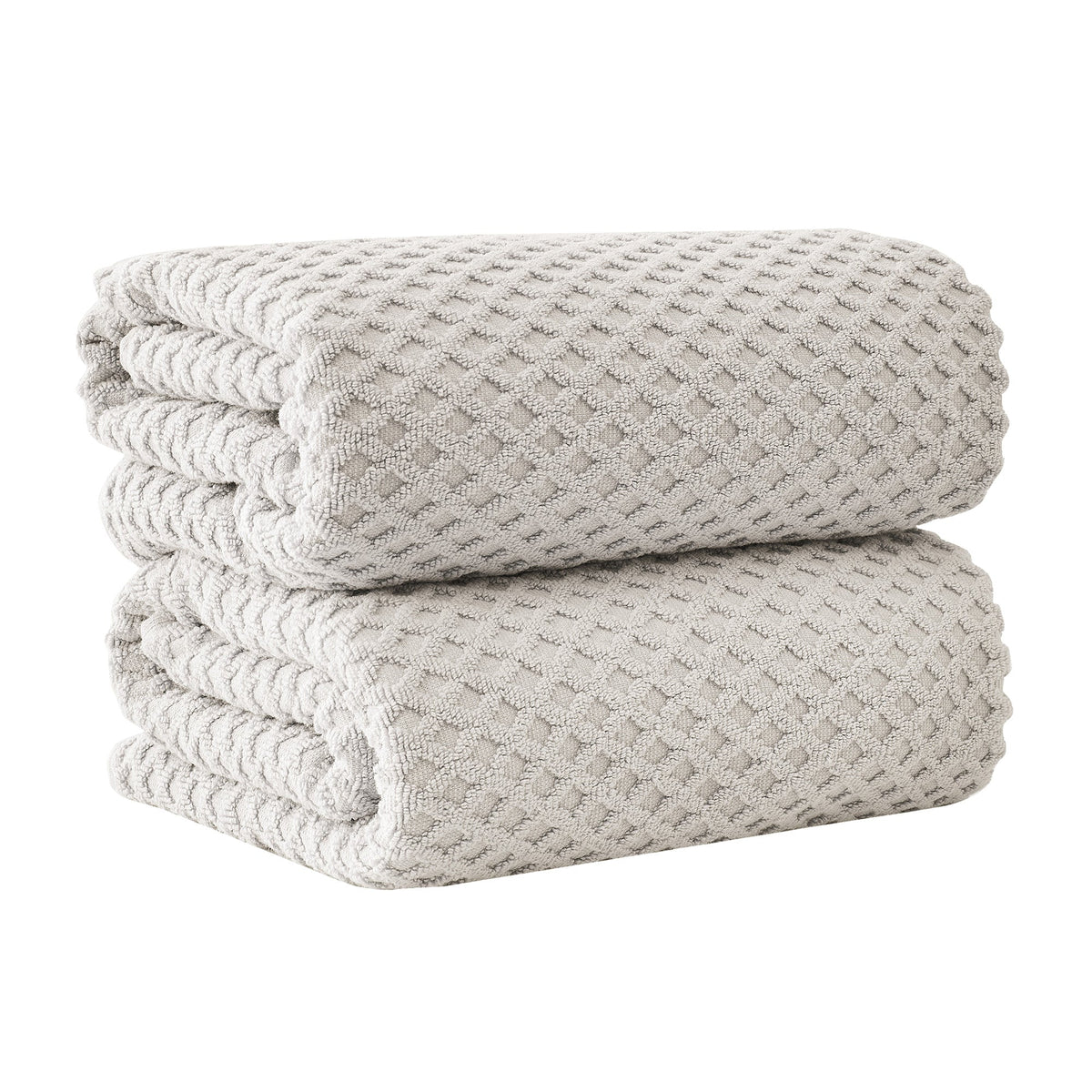 Cotton Diamond Waffle Weave Bath Towel Set - Grayson Collection Bath Sheet (Pack of 2) Light Gray Bath - Tophatter Daily Deals