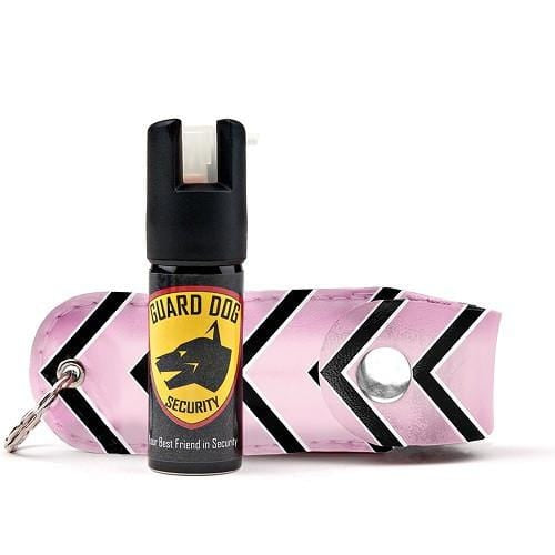 Fireista Collection Fashion Designer Pepper Spray Keychain Pink & Black Chevron Pepper Spray - Tophatter Daily Deals