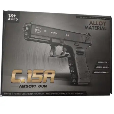 C15A GLOCK 17 - 6MM BB ALLOY AIRSOFT PISTOL - Tophatter's Army Deals PISTOLS - Tophatter Daily Deals
