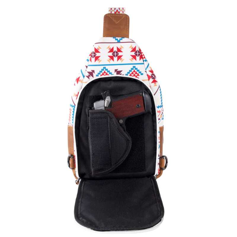 Concealed Carry Aztec Indie Canvas Sling Crossbody Backpack Purse Handgun Purses - Tophatter Daily Deals