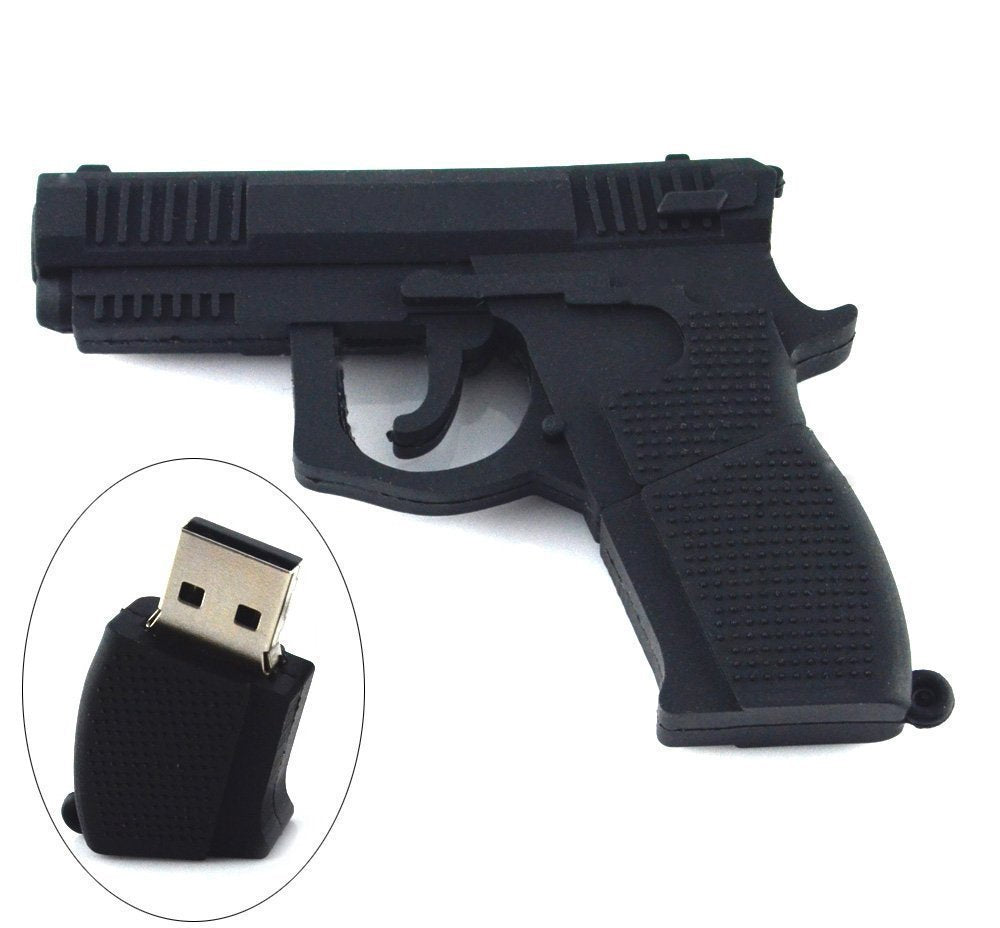 Machine Gun Shaped USB Flash Drive 2.0 Pistol, Rifle, AK, Uzi 16gb / 32gb 32GB 2.0 Pistol - Double the storage for $5 more! USB Flash Drive - Tophatter Daily Deals