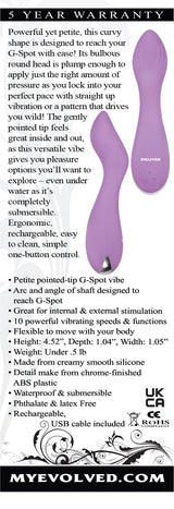 Evolved Lilac G 11.5 cm Mini Vibrator > Vibrators > Mini Vibrators - Tophatter Daily Deals