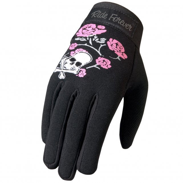 Hot Leathers Skull and Roses Ladies Mechanics Gloves Gloves - Tophatter Daily Deals