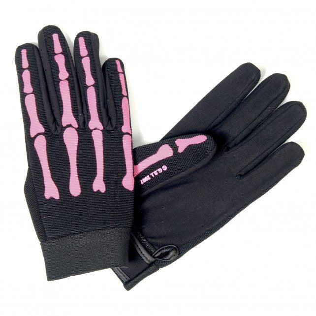 Hot Leathers Pink Skeleton Bones Ladies Mechanics Gloves Gloves - Tophatter Daily Deals