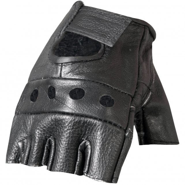 Hot Leathers Fingerless Leather Gloves Gloves - Tophatter Daily Deals