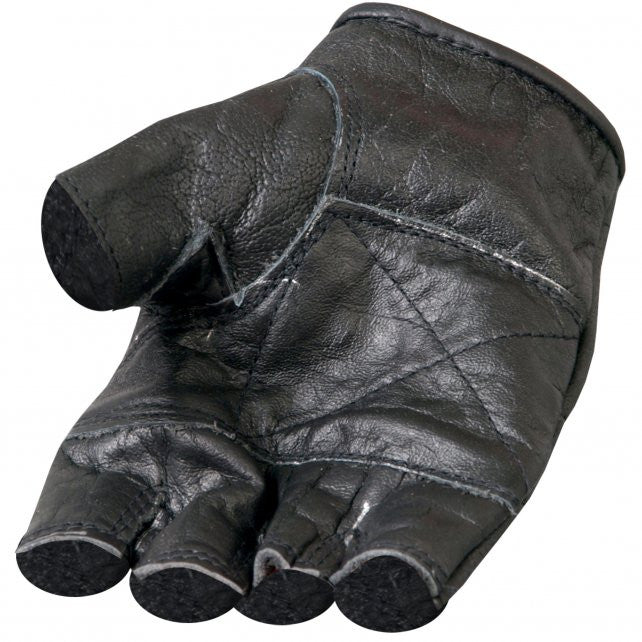 Hot Leathers Fingerless Leather Gloves Gloves - Tophatter Daily Deals