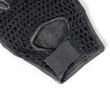Hot Leathers Fingerless Black Leather Gloves w/Mesh Gloves - Tophatter Daily Deals