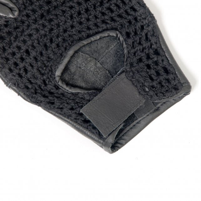 Hot Leathers Fingerless Black Leather Gloves w/Mesh Gloves - Tophatter Daily Deals