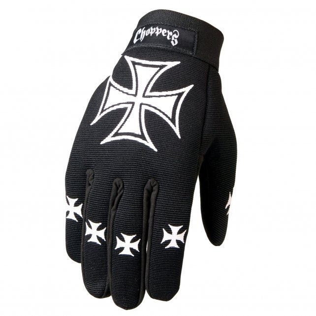 Hot Leathers Choppers Iron Cross Mechanics Gloves Gloves - Tophatter Daily Deals