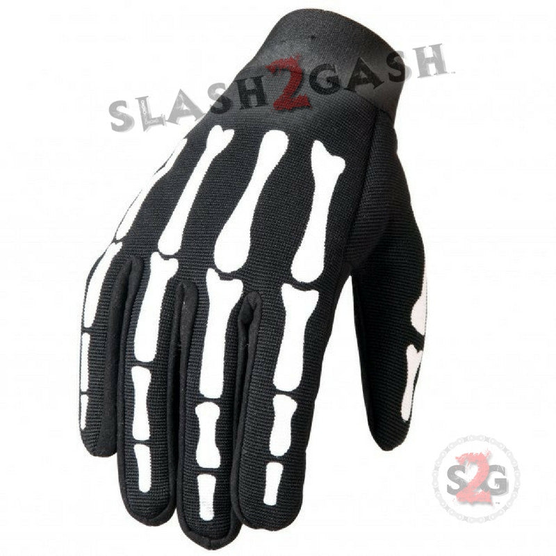 Hot Leathers Skeleton Bones Mechanics Gloves Gloves - Tophatter Daily Deals