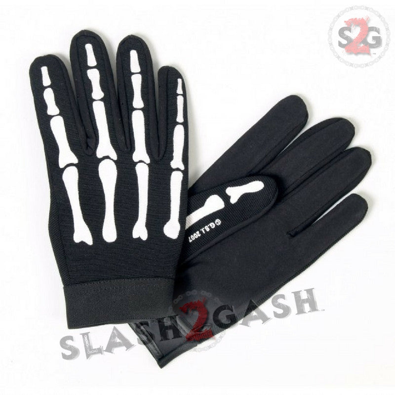 Hot Leathers Skeleton Bones Mechanics Gloves Gloves - Tophatter Daily Deals