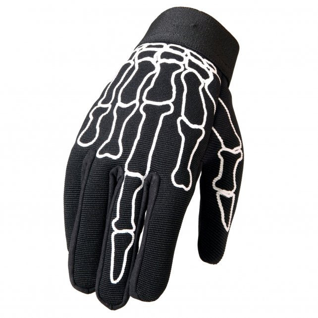 Hot Leathers Skeleton Bones Middle Finger Mechanics Gloves Gloves - Tophatter Daily Deals