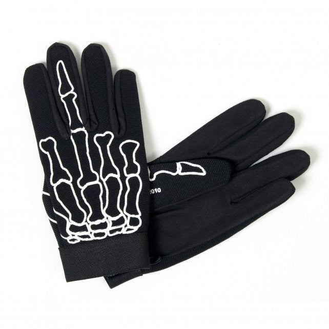 Hot Leathers Skeleton Bones Middle Finger Mechanics Gloves Gloves - Tophatter Daily Deals
