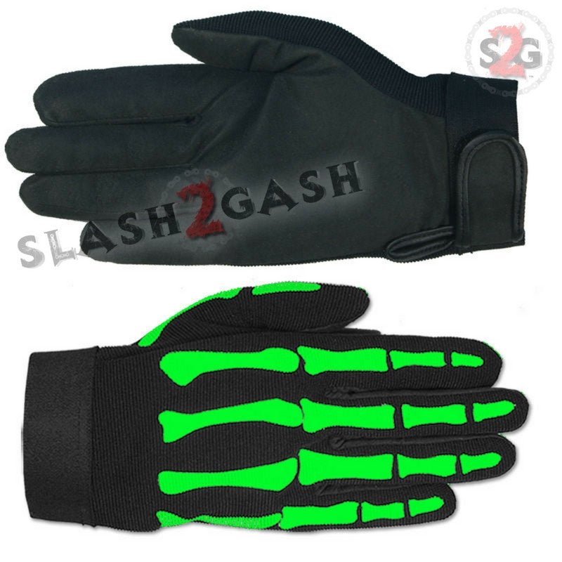Hot Leathers Green Skeleton Zombie Bones Mechanics Gloves Gloves - Tophatter Daily Deals