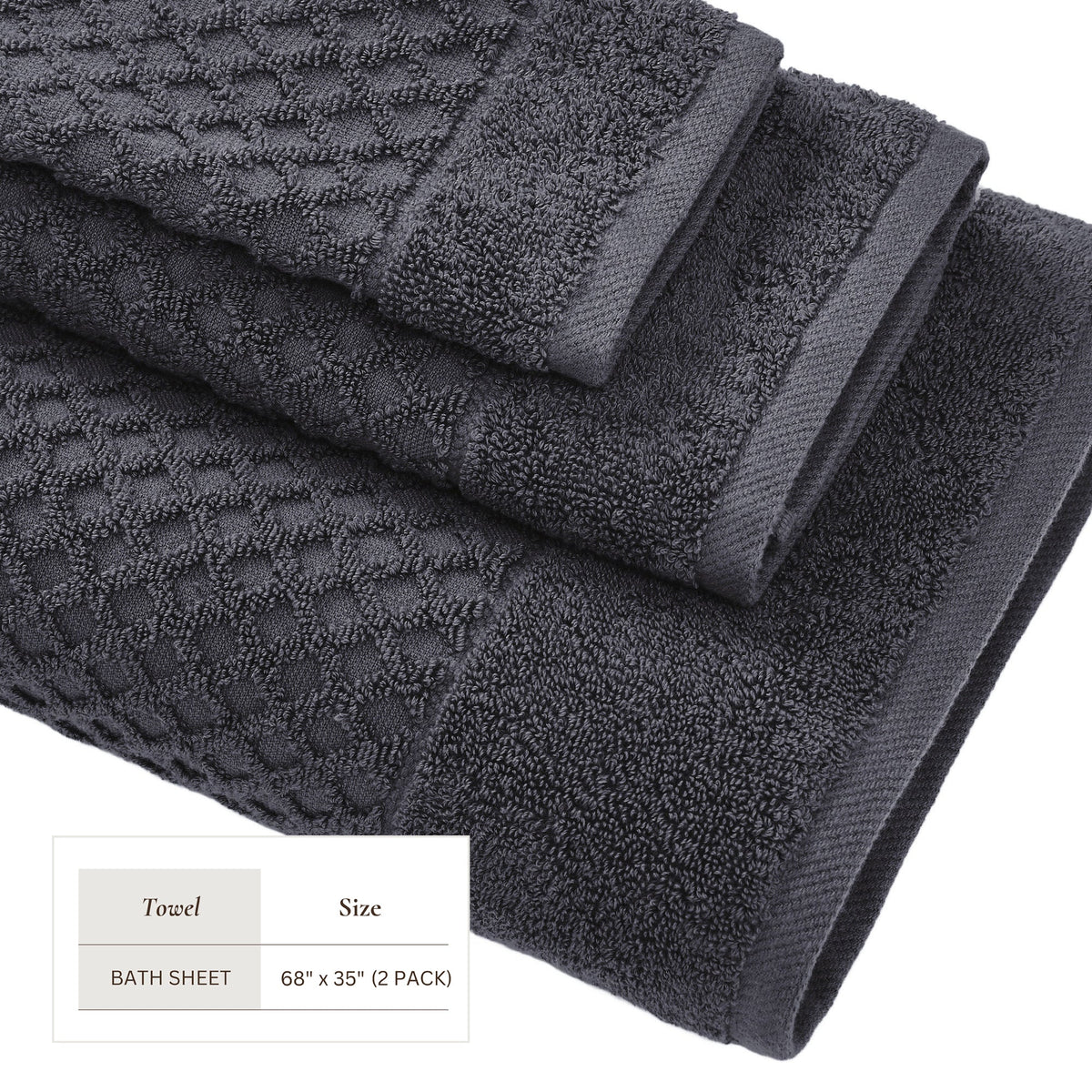 Cotton Diamond Waffle Weave Bath Towel Set - Grayson Collection Bath - Tophatter Daily Deals