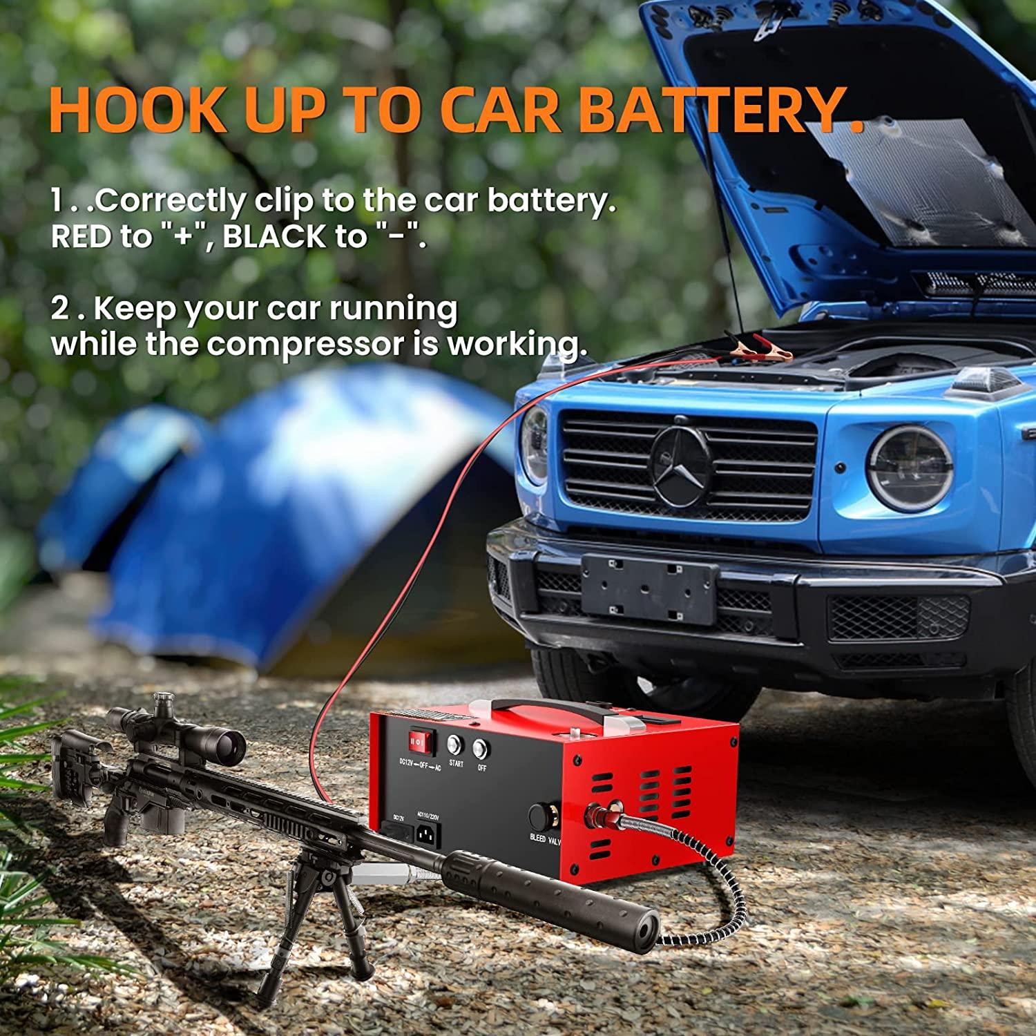 TITANIUM 12V/240V RED COMPRESSOR (AUTO-SHUTDOWN) - Tophatter's Army Deals ACCESSORIES - Tophatter Daily Deals