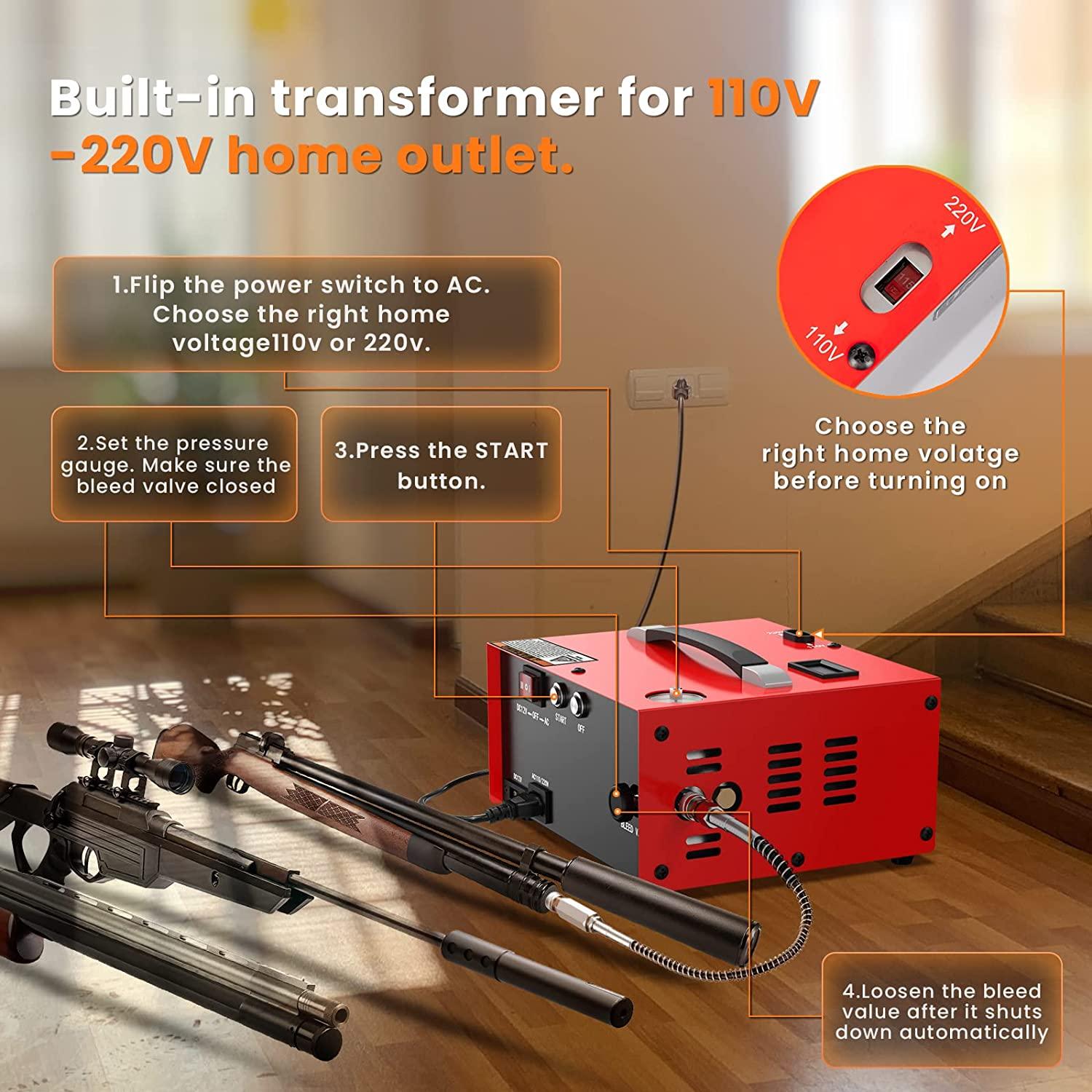 TITANIUM 12V/240V RED COMPRESSOR (AUTO-SHUTDOWN) - Tophatter's Army Deals ACCESSORIES - Tophatter Daily Deals