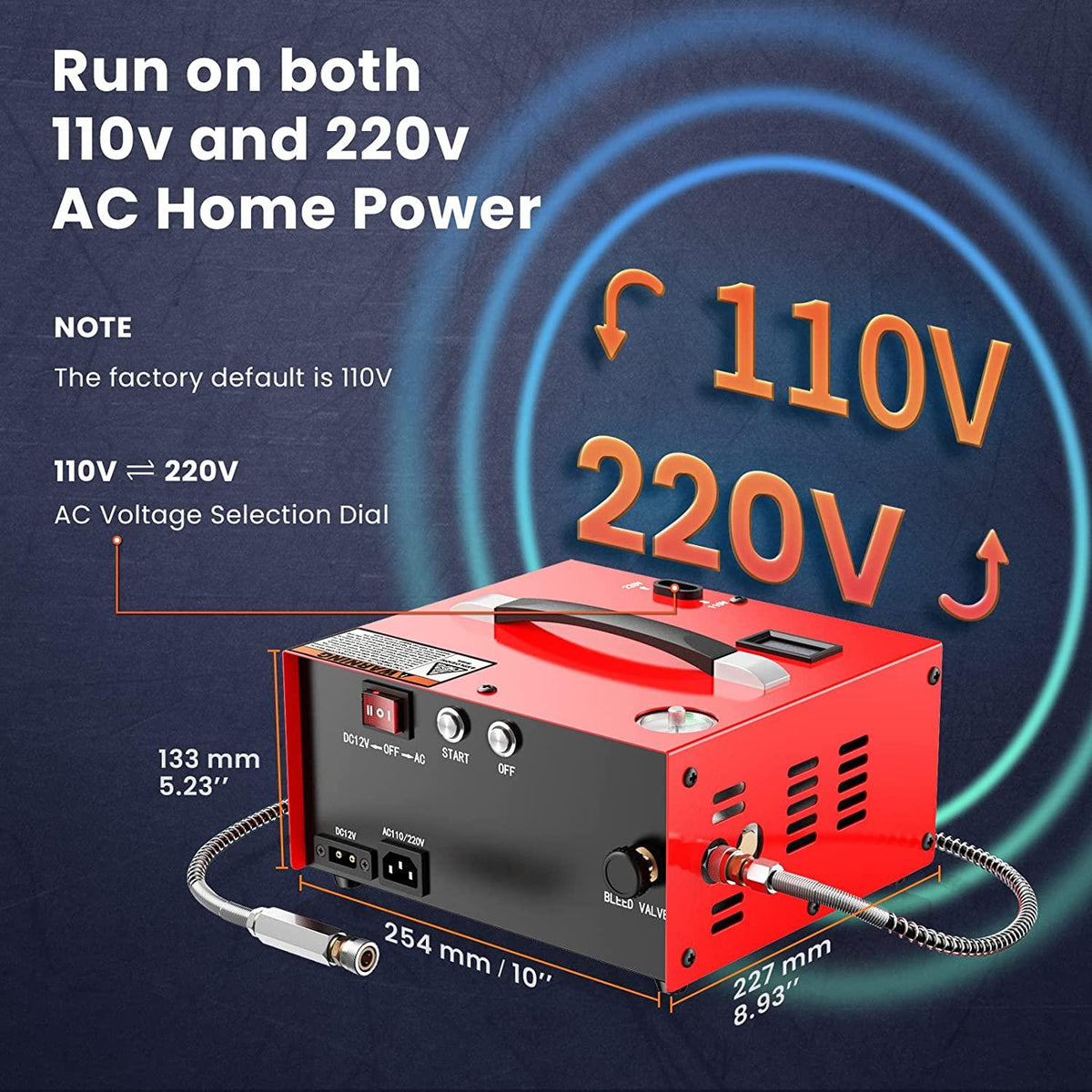 TITANIUM 12V/240V RED COMPRESSOR (AUTO-SHUTDOWN) - Tophatter's Army Deals ACCESSORIES - Tophatter Daily Deals