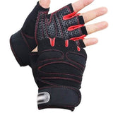 Gym Fitness Gloves Anti-Skid Weight Lifting for Sport Red Fitness & Exercise - Tophatter Daily Deals