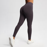 Women Gym Sports Pants Scrunch Butt Elastic Yoga Pants Dark Brown Leggings - Tophatter Daily Deals