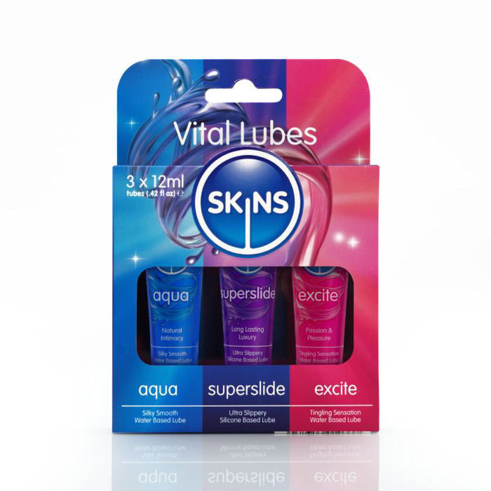 Skins Vital Sampler Tubes (3 Pack) – Lubricant Sampler Set 12ml > Lube > Water Based - Tophatter Daily Deals
