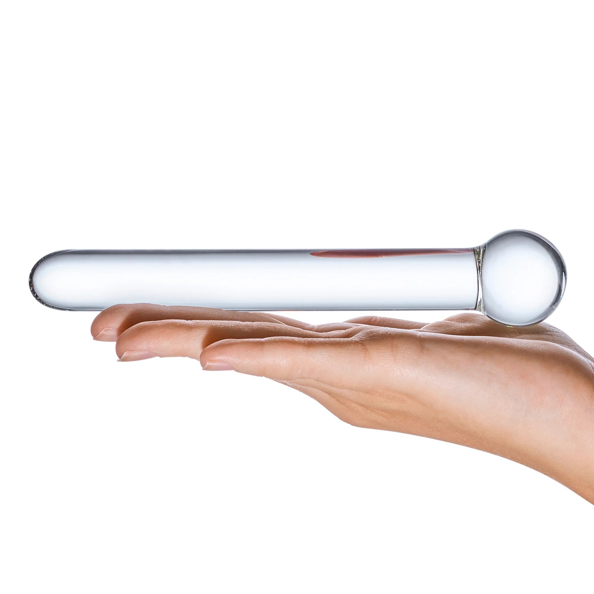 Glas 7 Inch Straight Clear Glass Dildo with Bulbous Handle and Luxury Satin Storage Bag > Glass > Dildos - Tophatter Daily Deals