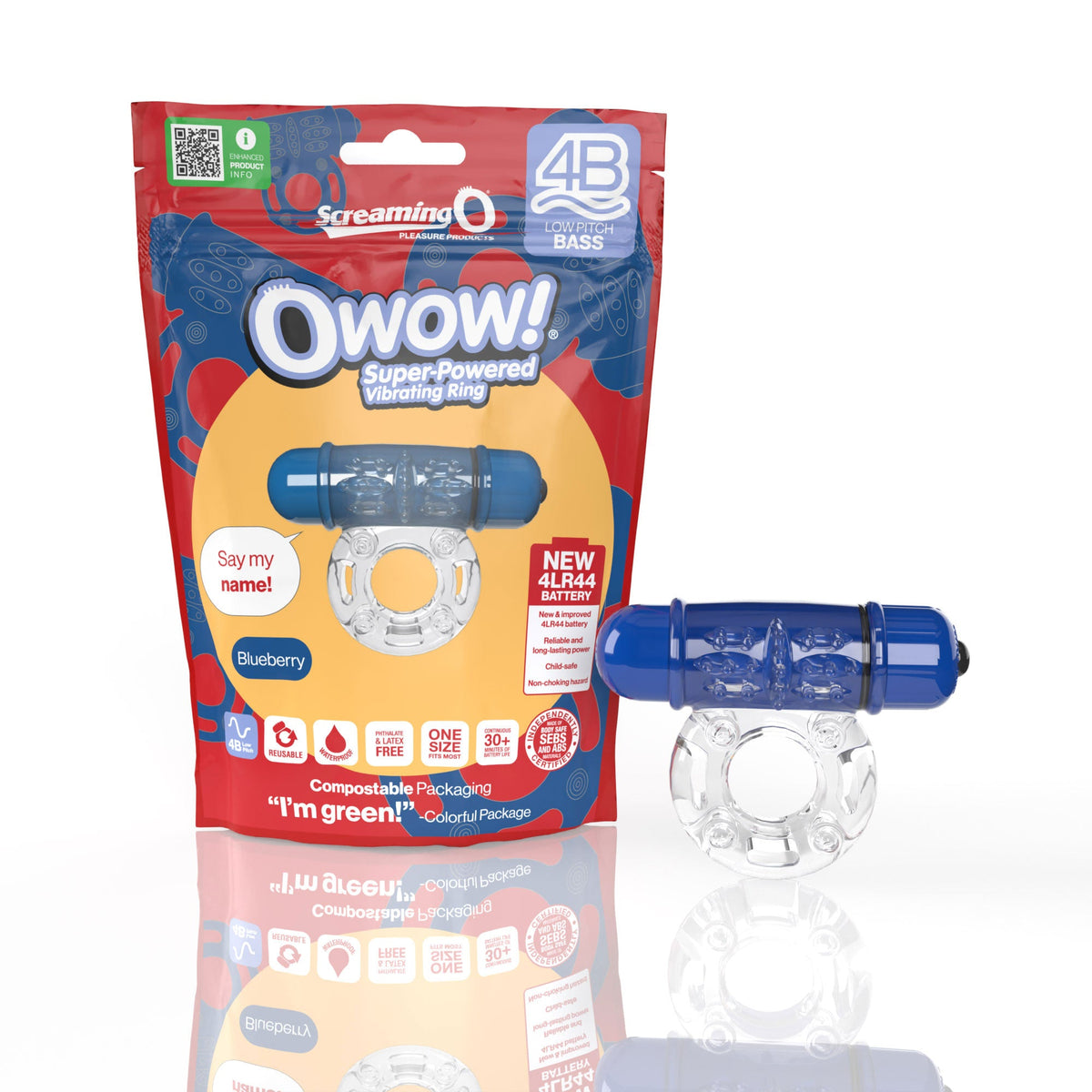 Owow 4B Low Pitch Bass (Blueberry) > Cock Ring > Vibrating - Tophatter Daily Deals