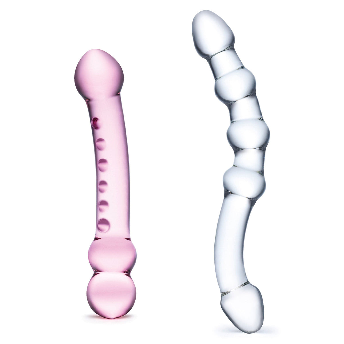 Glas Double Pleasure 6 Inch and 7.5 Inch Two-Piece Glass Dildo Set > Glass > Dildos - Tophatter Daily Deals