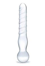 Glas 8 Inch Joystick Clear Glass Dildo Spiral and Bulbous Ends Hypoallergenic Sex Toy > Glass > Dildos - Tophatter Daily Deals