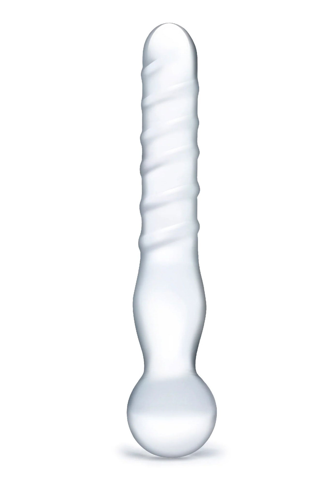 Glas 8 Inch Joystick Clear Glass Dildo Spiral and Bulbous Ends Hypoallergenic Sex Toy > Glass > Dildos - Tophatter Daily Deals