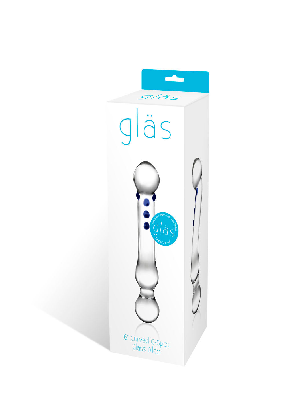 Glas 6 Inch Textured Clear Glass G-Spot Dildo with Blue Accents > Glass > Dildos - Tophatter Daily Deals