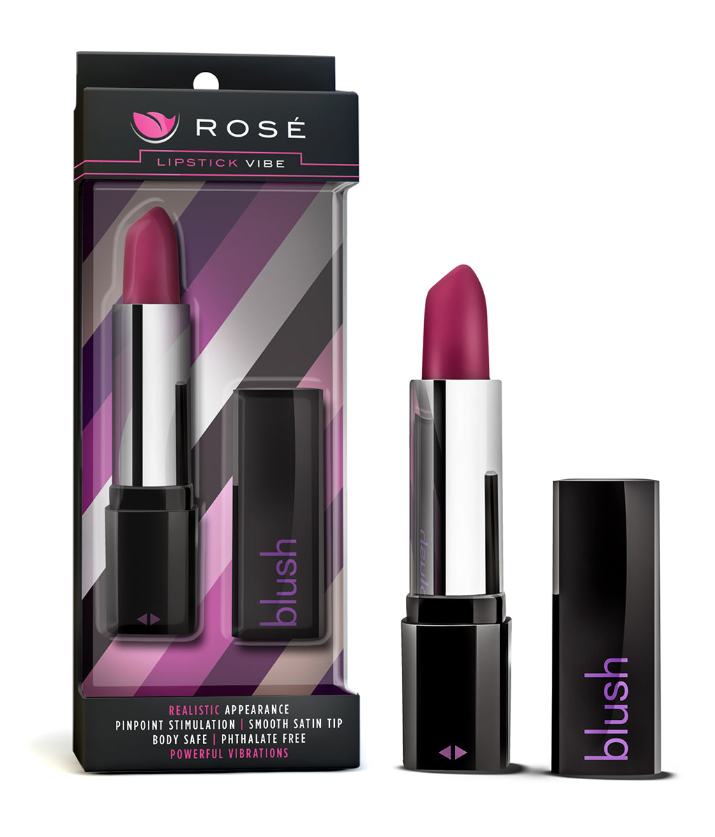 Rose Lipstick Vibe Black 4 Inch Compact Pleasure Toy > Vibrators > Mini Vibrators - Tophatter Daily Deals