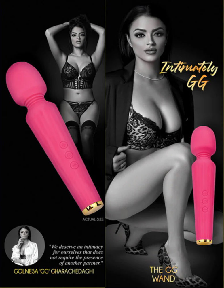 Intimately GG The GG Wand Pink Silicone Cordless Vibrator with Gold Accents > Sex Toys > Massage Wands - Tophatter Daily Deals