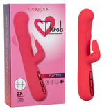 Throb Flutter Red Dual Stimulator Massager with 2x Thumping Action and 7 Vibration Functions, Silicone Waterproof Vibrator > Vibrators > Ladies > Rabbit - Tophatter Daily Deals