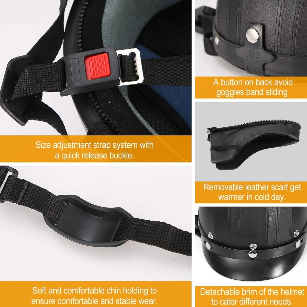 Half Motorcycle Helmet with Pilot Goggles Outdoor Recreation - Tophatter Daily Deals