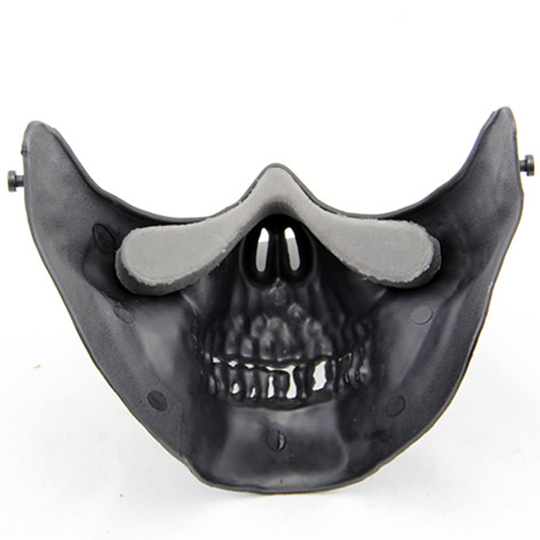 Half Face Wargame Mask Metallic Skeleton Mask Protective Party Festival Face Guard Black Silver Face Mask - Tophatter Daily Deals