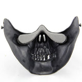 Half Face Wargame Mask Metallic Skeleton Mask Protective Party Festival Face Guard Black Silver Face Mask - Tophatter Daily Deals