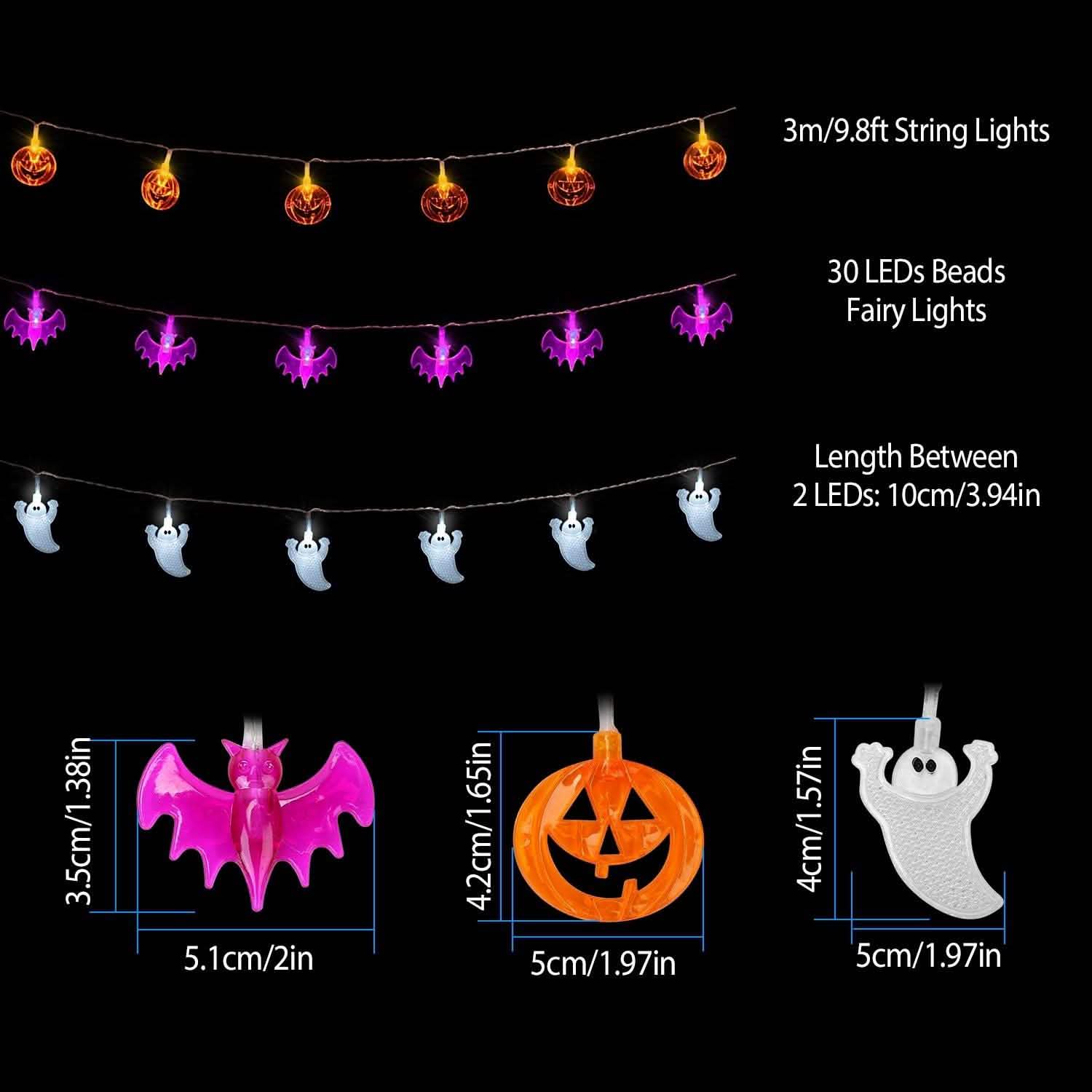 Halloween 30 LED String Lights Seasonal Decor - Tophatter Daily Deals