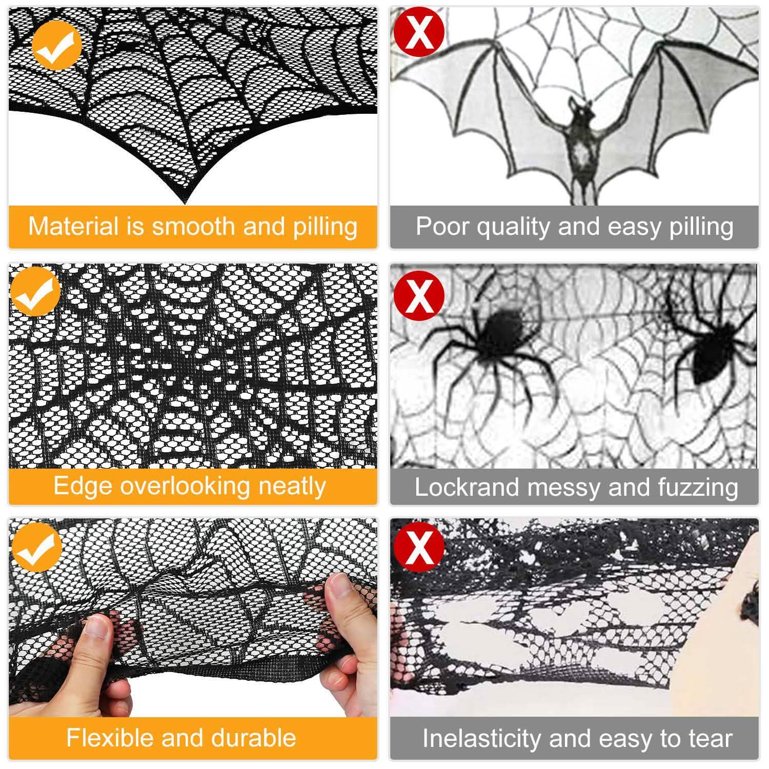 Halloween Decoration Black Lace Spiderweb Seasonal Decor - Tophatter Daily Deals