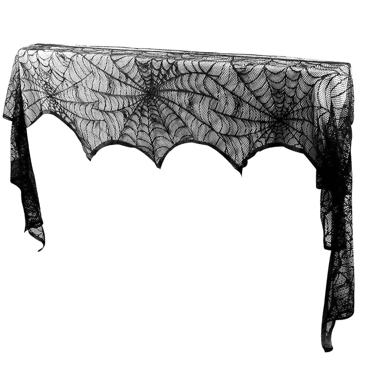 Halloween Decoration Black Lace Spiderweb Seasonal Decor - Tophatter Daily Deals